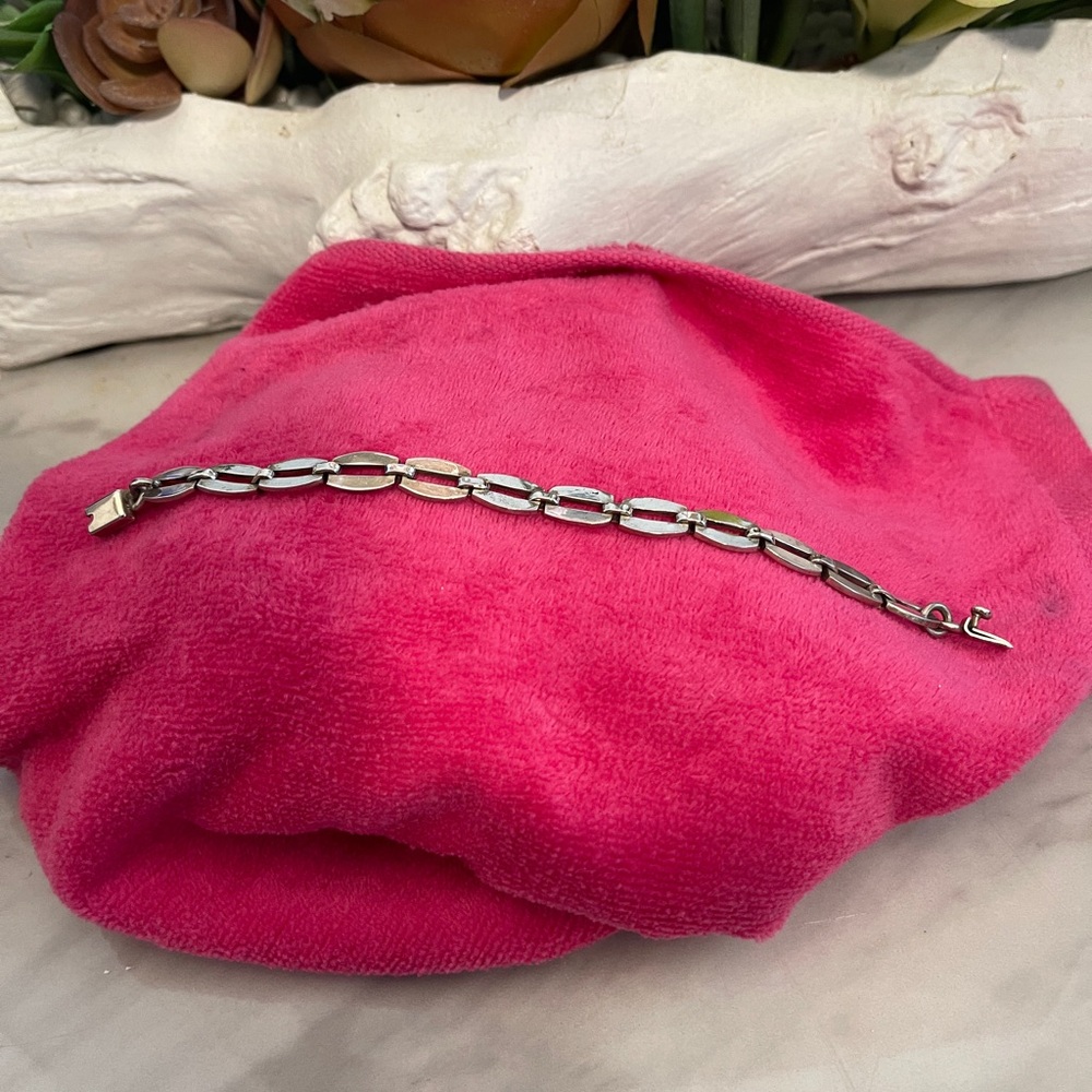 Gorgeous! Wide Link Sterling Silver Bracelet 7.5”